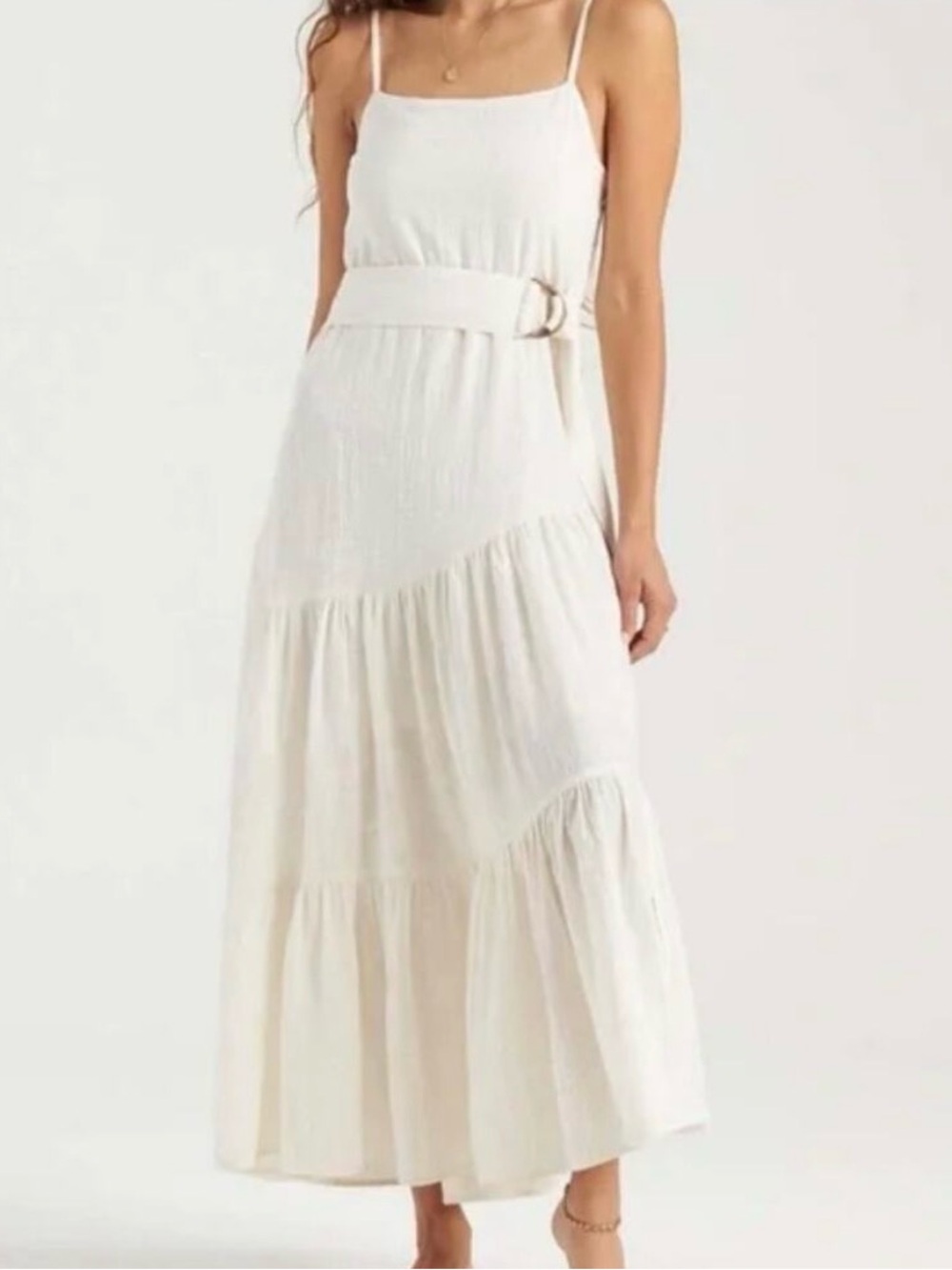 Billabong Crystal Tides Island Spirit Cotton Tier Dress Sz M